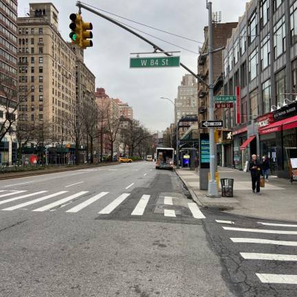 Empty Broadway on a late afternoon.