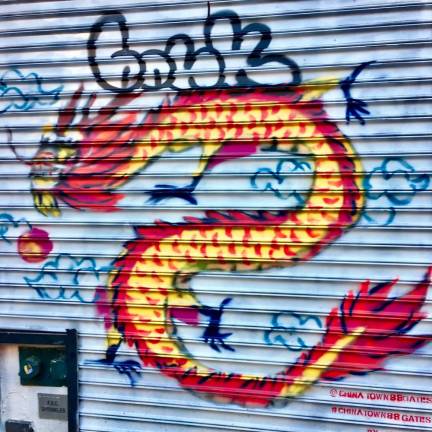 Dragon on Doyers Street in Chinatown.