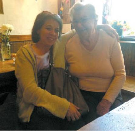 Jocelyn Taub (left) catches up with Barbara Haimerl, a regular at Yorkville staple Heidelberg Restaurant, a family-owned German beer hall.