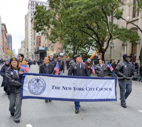 The New York City Council at Veterans Day Parade, Nov. 12, 2025.
