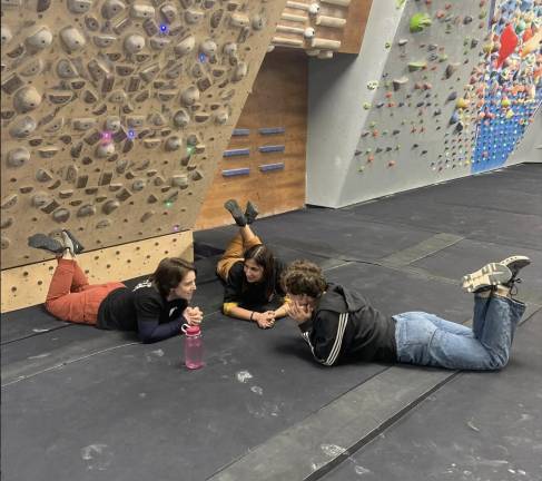 After the wall, discussion with coach.