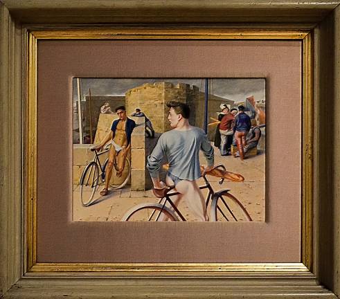 Paul Cadmus’ “Finistere” a 1952 tempera on paper from the section “No One Exists Alone.” Photo: Adel Gorgy