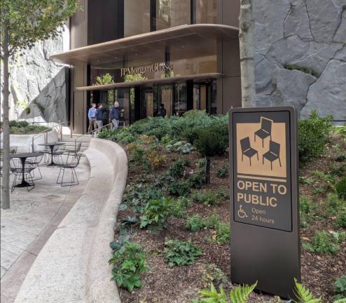 Plaza on the Madison Avenue side of JPMorganChase HQ.