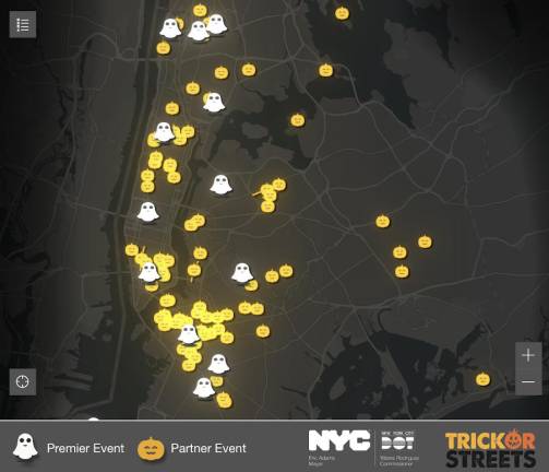 Map of premier and partner events throughout New York.
