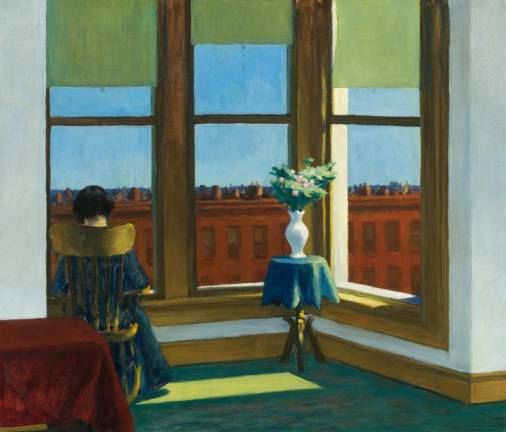 Edward Hopper, “Room in Brooklyn,” 1932. Oil on canvas. Museum of Fine Arts,Boston; The HaydenCollection— Charles Henry HaydenFund. © 2022 Heirs of Josephine N.Hopper/Licensed by Artists RightsSociety (ARS), New York. Photograph by Museum of Fine Arts, Boston