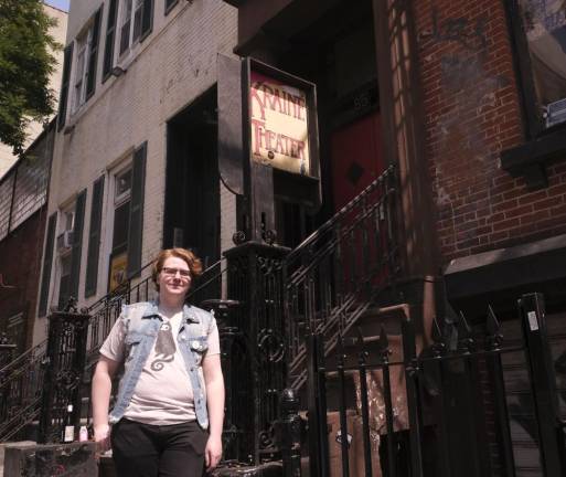 Jimmy Lovett, co-artistic director of FRIGID and curator of Queerly Festival, outside of The Kraine Theater. Photo: Beau Matic