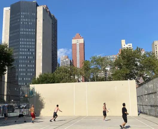 The handball courts at St. Vartan Park.