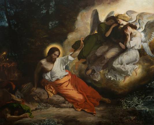 “Christ in the Garden of Olives” (1824-26) was newly cleaned for The Met’s show. It comes from Saint-Paul-Saint-Louis Church in Paris, where it hung on an upper wall. Now it can be seen up-close. Eugène Delacroix (French, 1798–1863), “Christ in the Garden of Olives (The Agony in the Garden).” Oil on canvas. 9 ft., 1 7/16 in. × 11 ft. 3 13/16 in. Church of Saint-Paul-Saint-Louis, COARC, Paris © Jean-Marc Moser / COARC / Roger Viollet