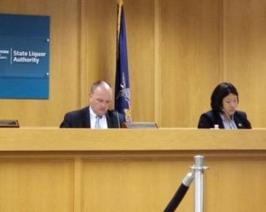Vincent Bradly (left) has reportedly been fired as State Liquor Authority chairman and is going be replaced by one of the SLA Commissioners, NYC attorney Lily Fan, a one time co-secretary of community board 4 on the west side of Manhattan. Photo: State Liquor Authority