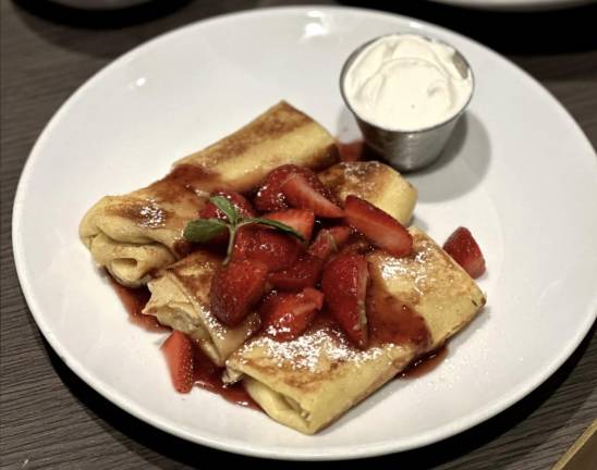 The cheese ad strawberry blintzes at Friedman’s.