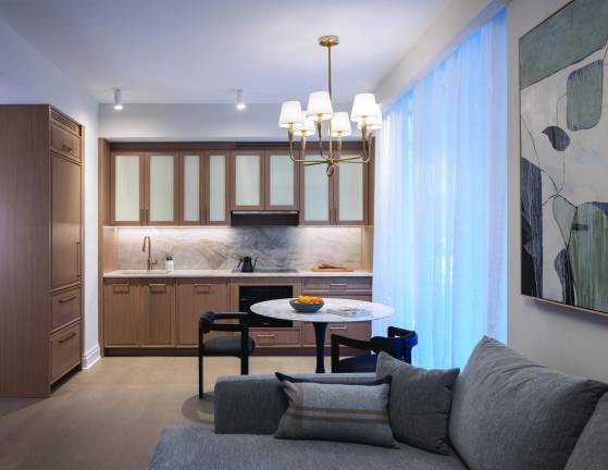 Living accommodations at Coterie Hudson Yards. Photo: Scott Frances