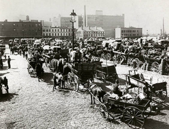 The Gansevoort Market, at the end of the 19th Century. Photo courtsesy the New-York Historical Society.