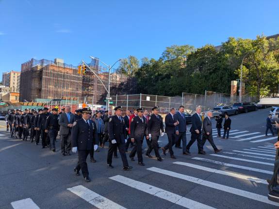 The line of march on Broadway.