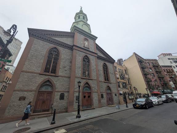 Church of Transfiguration and its neighboring School on Mott Street.