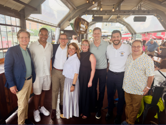 Members of Chelsea Reform Democratic Club (CRDC) pictured for a club event in 2025. Participants include Manhattan Borough President Brad Hoylman-Sigal, Assembly Member Micah Lasher, District Leader Layla Lay-Gisiko, Assembly Member Alex Bores, and New York State Senator Erik Bottcher.