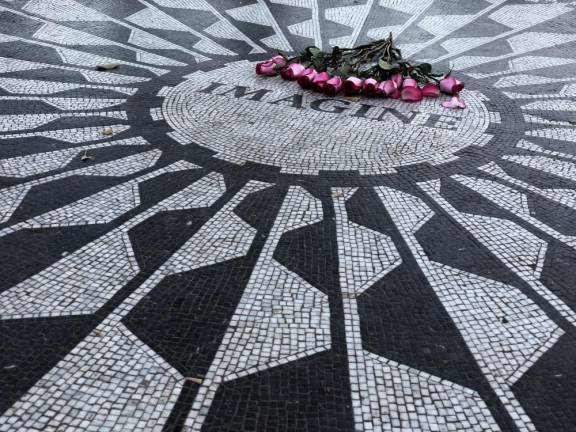 The John Lennon “Imagine” memorial mosaic from Strawberry Fields in Central Park, New York. Photo: Dave Addey, via Flickr