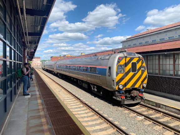 One of the pieces of equipment the 86 new Amtrak Airo train sets will replace is this zebra-striped control car used on a shuttle train from New Haven to Springfield. Similar cars run from NYC to Vermont and Harrisburg PA, each now 54 years old. Photo: Ralph Spielman