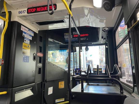 Bus interior. Photo: Meredith Kurz