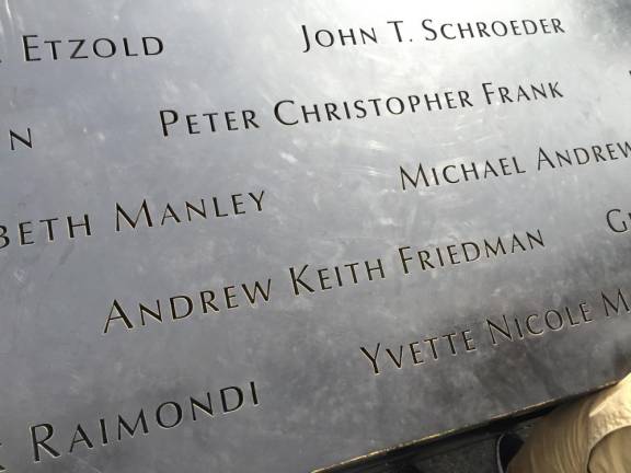 Andrew Friedman’s name inscribed on the 9/11 Memorial. Photo courtesy of the Friedman family
