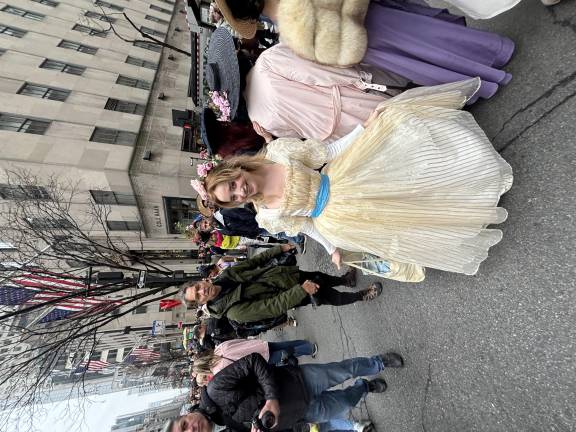 “New York is the vintage clothing capital of the world,” said this reveler at the Easter Parade dressed in vintage clothing.