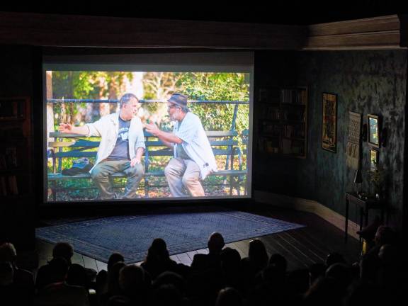 John McDonagh (left) and Seth Goldman play two old school New Yorkers in indie film “Love New York” which had a fundraising screening at the Irish Repertory Theater in Chelsea recently.