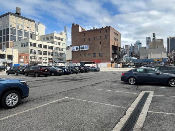 A run-down part of the far West Side in Hell’s Kitchen may one day house a multi-million-dollar commercial/residential tower plus parking for the <i>Intrepid</i> Museum.