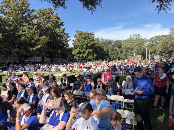 Scores of students also attended the 9/11 ceremony at Curley Hills Memory Gardens in Palm Harbor.