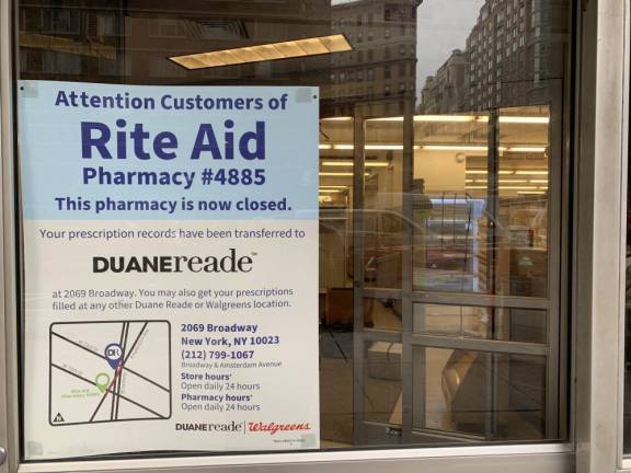 Sign at the former Rite Aid at Columbus Ave. and 70th Street. Photo: Kay Bontempo