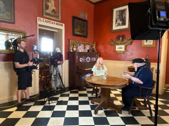 Interviewing George R.R. Martin of “Game of Thrones” and “House of the Dragon” outside of Santa Fe, New Mexico for an episode in the new season 10 of “Travels with Darley” coming out in January on PBS stations. Photo: Chad Davis