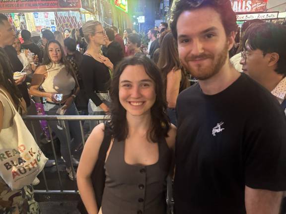Jessica (left) said her great grandparents came from Naples and her last name happens to Gennaro. Her boyfriend, Elias R. said of the festival, “you can’t beat the pepperoni, the pasta, and the zeppoli.”