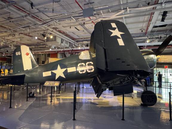 This particular plane, piloted by Navy Cross recipient Alfred Lerch, was the plane that made him an ace in a single day during WWII. On April 16, 1944, Lerch shot down seven aircraft from the Empire of Japan.