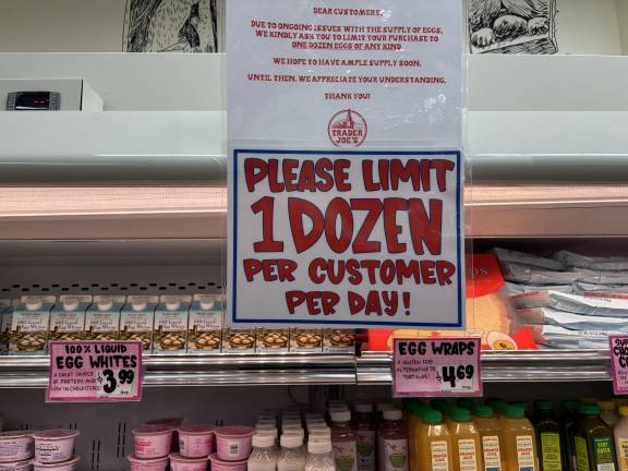 Trader Joe’s was limiting its customers to one dozen eggs per day, but was still sold out early a week before Easter when many families were stocking up for the traditional dying of Easter eggs.