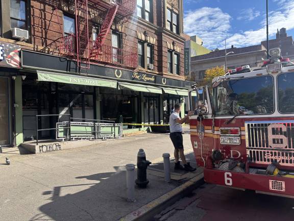 Firefighters gave the “all clear” about six hours after extinguishing the blaze, which was confined to the basement.