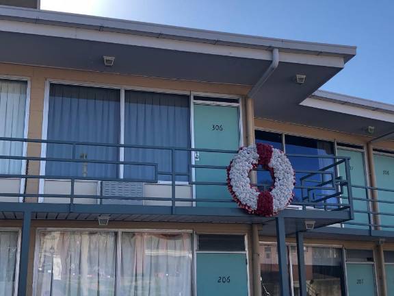 Perhaps the most intense part of our trip was a visit to this spot. The balcony outside of Room 306 was where Dr. Martin Luther King Jr. was assassinated on April 4, 1968. This is now part of the National Civil Rights Museum in Memphis. Photo: Fran Falkin