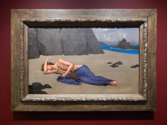 One of the many portrayals of Orpheus in the Guggenheim's “Mystical Symbolism: The Salon de la Rose+Croix,” Alexandre Séon's "The Lament of Orpheus." Photo: Adel Gorgy