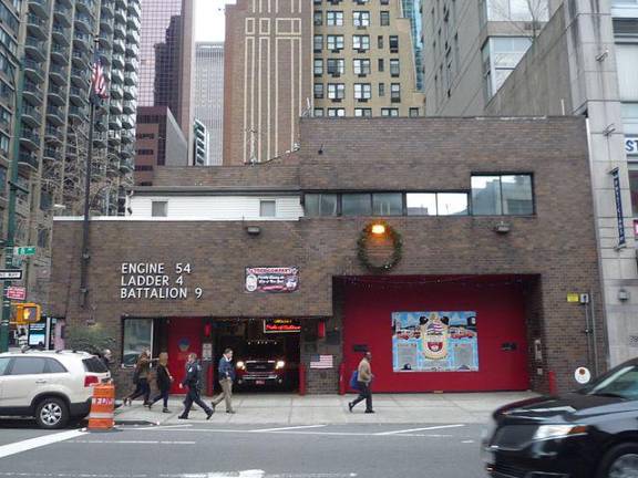 Engine 54 and Ladded 9 housed in an Eighth Ave. firehouse, suffered the single biggest loss on 9/11. Fifteen firefighters answered the call and all 15 perished. Photo: Wikimedia commons