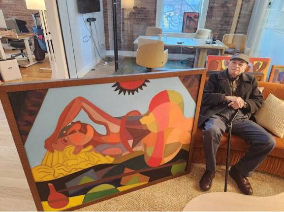 Benjamin Feldshuh, 88 years old, picked up a paint brush again when he quit his job as a top psychiatrist at NYU. His abstractionist and cubist paintings will have their first public exhibition at the loft space Sixth Floor on Feb. 19.