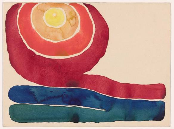 Georgia O’Keeffe, “Evening Star No.III,” 1917. Watercolor on paper mounted on board. The Museum of Modern Art, New York. Mr. and Mrs. Donald B. Straus Fund, 1958. © 2022 Georgia O’Keeffe Museum / Artists Rights Society (ARS), New York