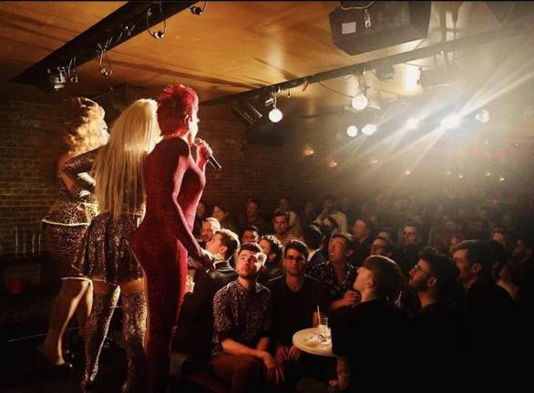 Brita Filter, Rosé and Lagoona Bloo onstage at Therapy. Photo: Therapy Lounge NYC on Instagram