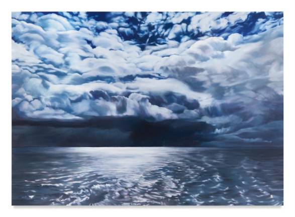 April Gornik, Sea of Light and Dark, 2019, Oil on linen, 75 x 105 inches.