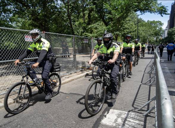 Israel Day Parade included the bicyle cops of NYPD’s Strategic Response Group (SRG.)