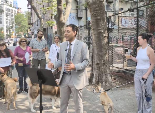 Christopher Marte announces a new dog run at Captain Jacob Joseph Park, June 5, 2025.