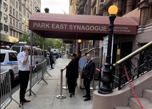 The Park East Synagogue protest buffer zone on East 67th Street also excluded press.