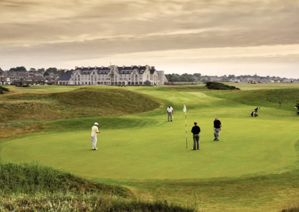 The links at Carnoustie offer a great course to play on, one of almost 600 golf courses over the 30,000 square miles of Scotland.
