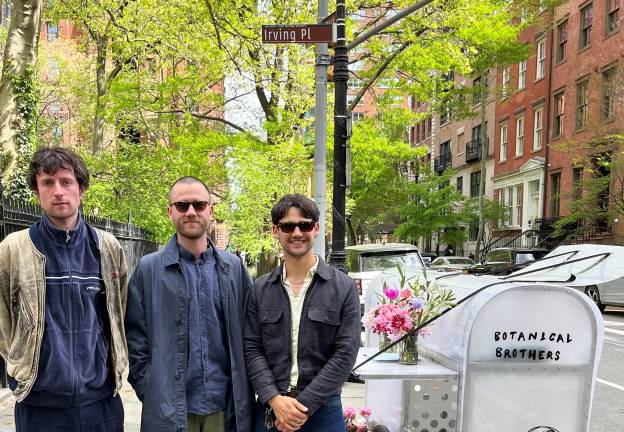 The Botanical Brothers are (from left) Fabian Wood, Hugo Wood, and George Gardner.