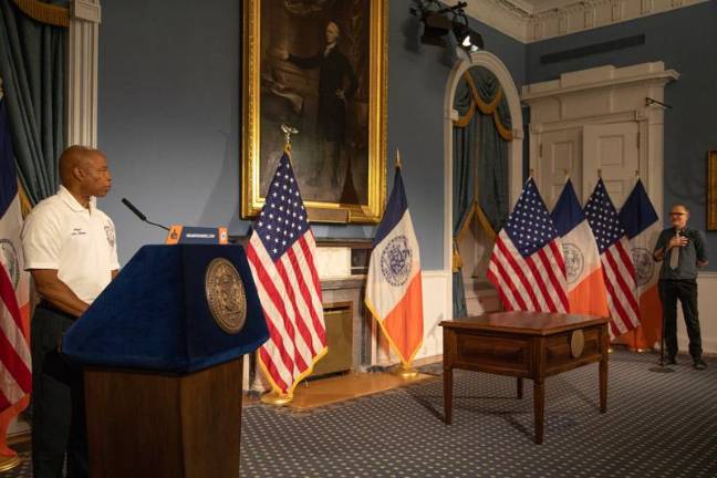 Mayor Eric Adams signed the Outdoor Dining NYC bill into law on Aug. 16. Photo: Mayor’s Photography Office