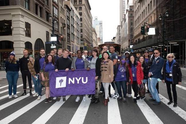 On Veterans Day 2021, the author marched with the NYU Military Alliance. Photo via the NYU Military Alliance on Facebook