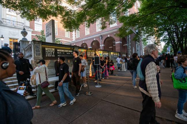 Attendees wait in line to enter the Museum of the City of New York at Museum Mile Festival 2025