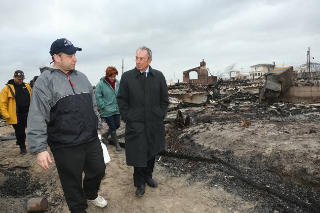 Then-Mayor Michael Bloomberg tours a neighborhood damaged by Hurricane Sandy in 2012.&#xa0;Photo: Edward Reed/Mayor&#x2019;s Office of Photography