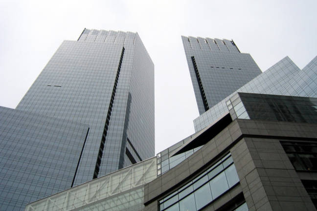 The Time Warner Center, where many high-end apartments have gone to unnamed buyers. Photo by Wally Gobetz via flickr